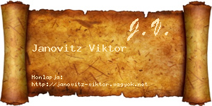 Janovitz Viktor névjegykártya